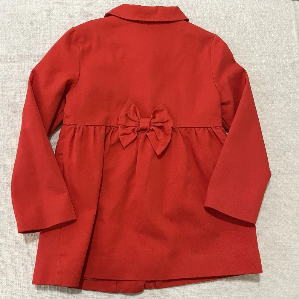 Gymboree Orange Red‎ Holidays Christmas Rain Jacket Girls Small 5/6 School